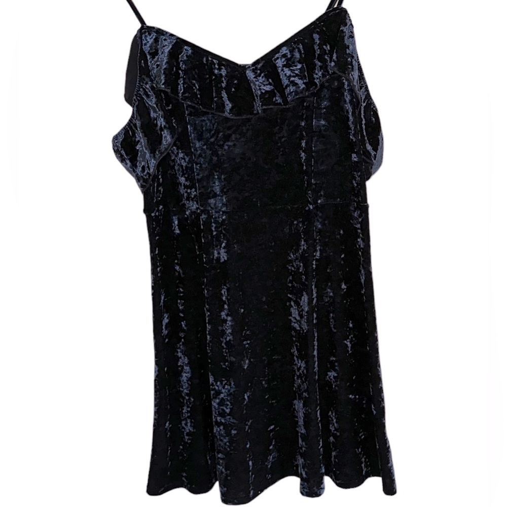 American Eagle outfitters, navy, crushed velvet dress women’s large